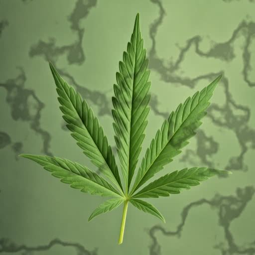 Cannabis leaf featuring a shadow patch effect