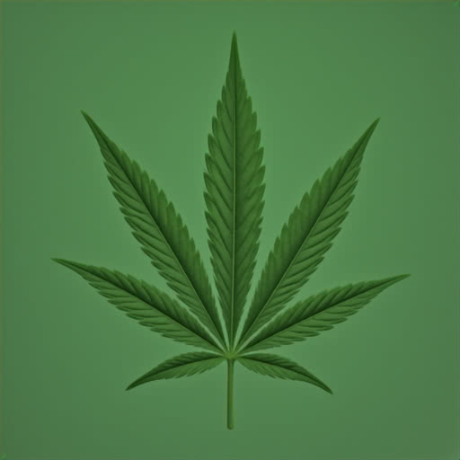 A leaf from a cannabis plant rendered with a Bayer pattern effect