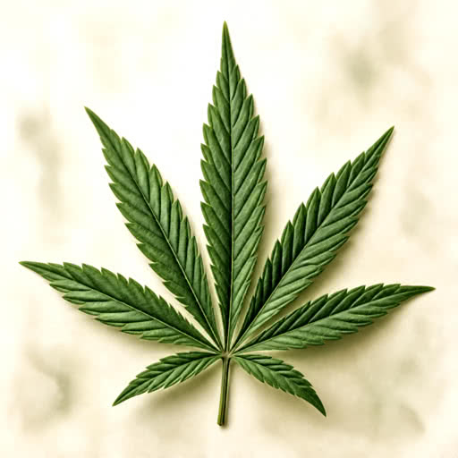 One weed leaf shown with an illustration-style treatment