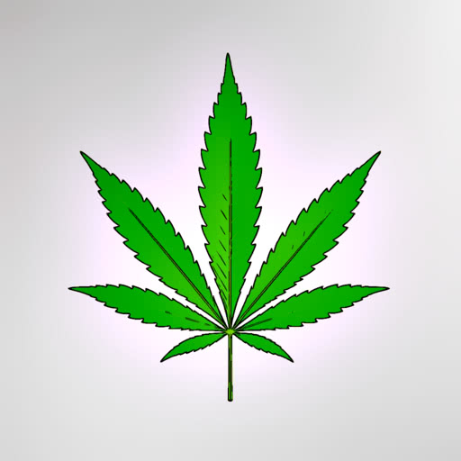 Marijuana leaf shown with a comic illustration effect