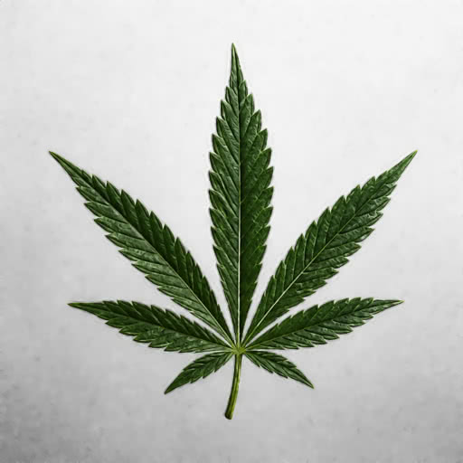 One cannabis leaf featuring a boosted graphic style