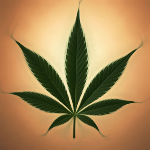 One cannabis leaf featuring a dreamy softened effect