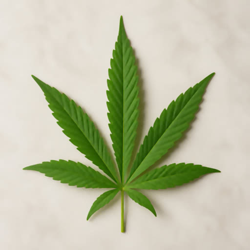 One marijuana leaf transformed using a sharp abstract effect