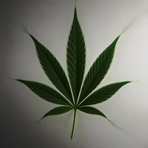 Cannabis leaf rendered with a soft dreamlike treatment