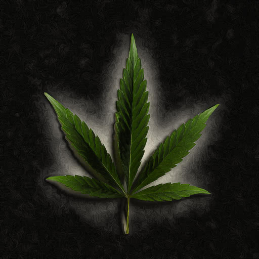 A weed leaf rendered with an anguished abstract effect