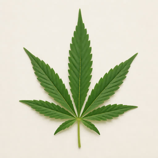 One marijuana leaf featuring a high-definition abstract effect
