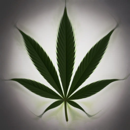 Marijuana leaf with a soft dreamlike treatment