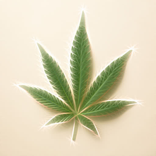 One cannabis leaf with a textured Rodilius effect
