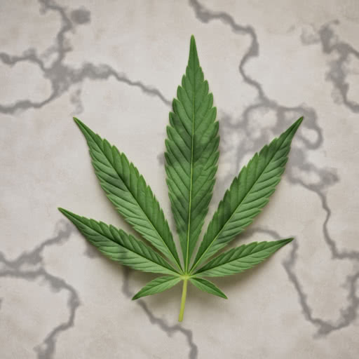Cannabis leaf presented in a shadow patch effect