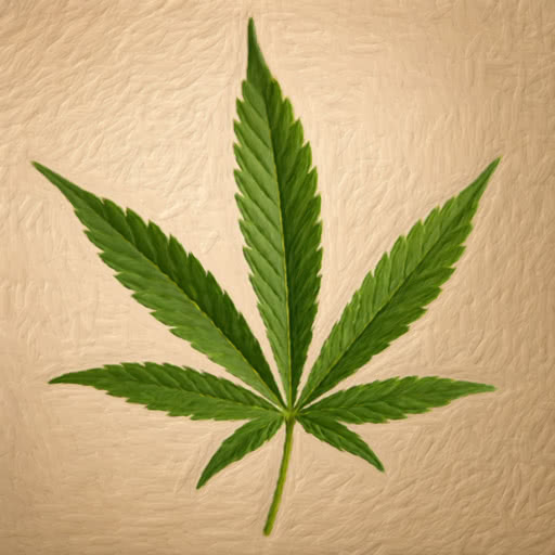 Marijuana leaf rendered with a brush-painted effect