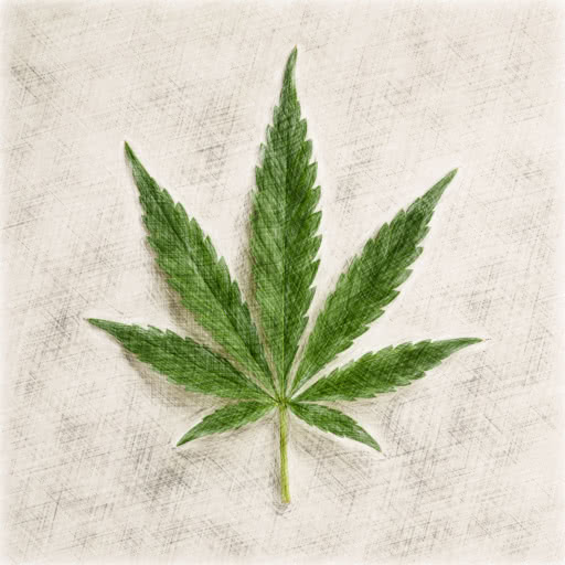 One weed leaf presented in a pencil-like sketch treatment