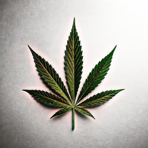 One marijuana leaf with a dramatic graphic novel treatment