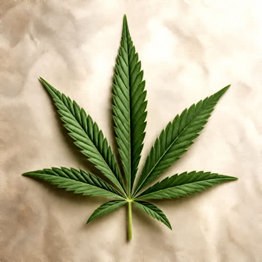 A weed leaf featuring a graphic illustration effect