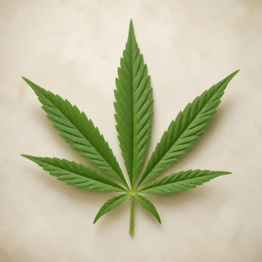 One marijuana leaf featuring a crisp abstract treatment