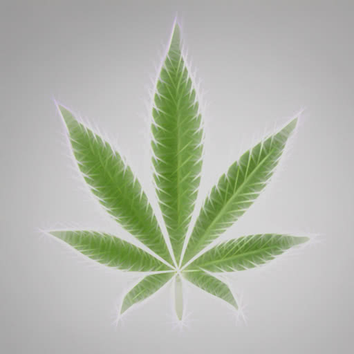 Marijuana leaf presented in a textured Rodilius effect