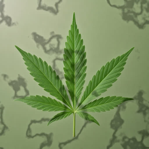 Cannabis leaf transformed using a stylized shadow effect