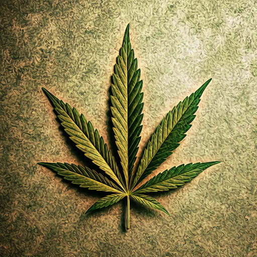 One weed leaf with a dramatic graphic novel treatment