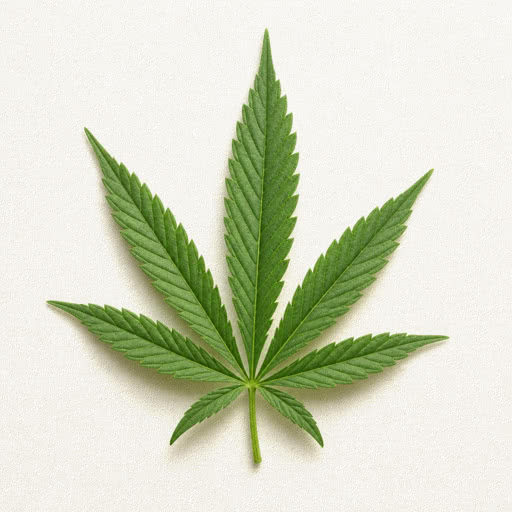 Cannabis leaf with a textured paper treatment