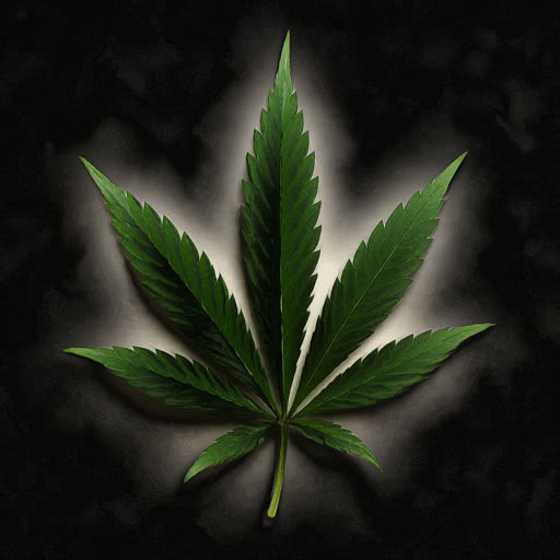Marijuana leaf with an expressive Angoisse effect