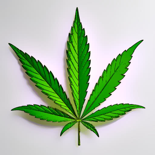 One weed leaf with a comic illustration effect
