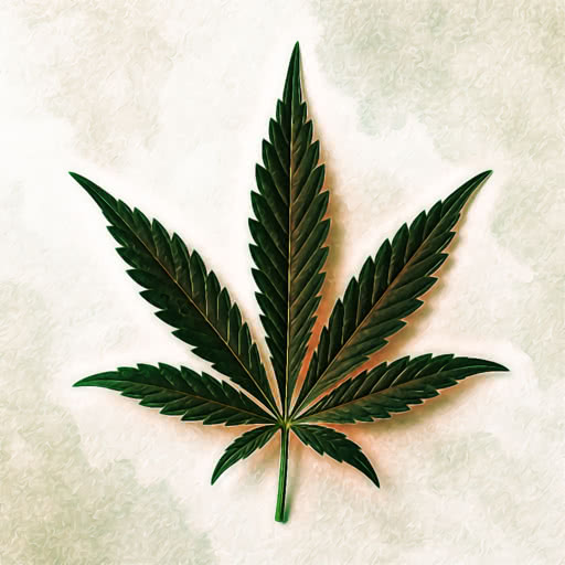 A weed leaf with a dramatic graphic novel treatment