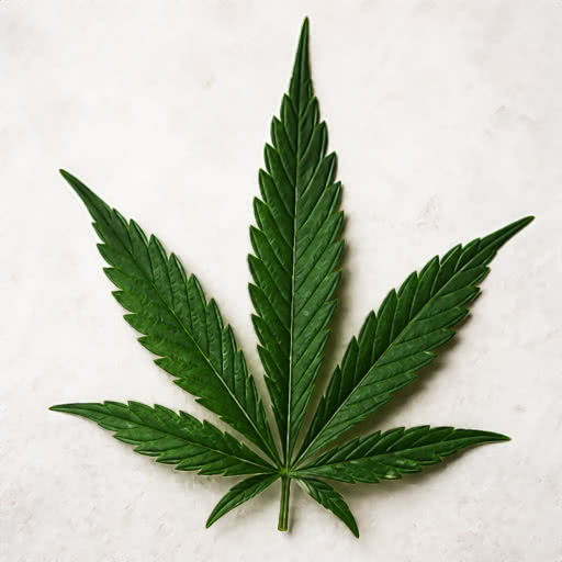 A cannabis leaf with a boosted graphic style