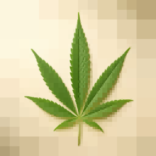 One weed leaf with a structured quadtree-style effect