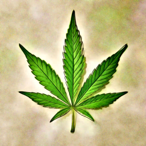 A weed leaf presented in a dream watercolor style