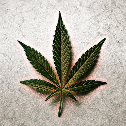 Marijuana leaf featuring a graphic novel style