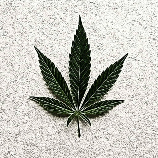 A marijuana leaf featuring a colored pencil drawing effect