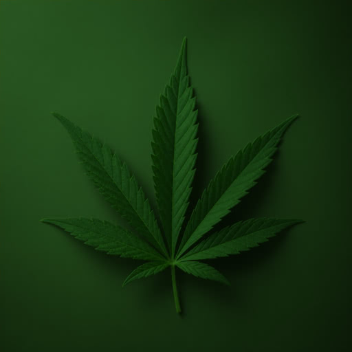 Weed leaf featuring a Bayer-style pixel pattern
