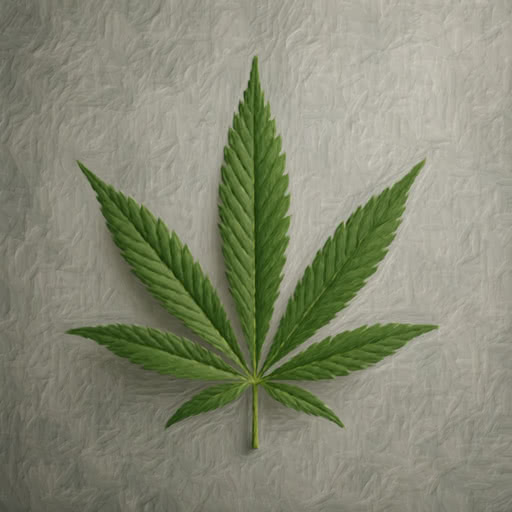 Weed leaf presented in a brush-painted effect