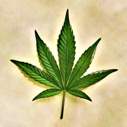 A weed leaf presented in a soft watercolor treatment
