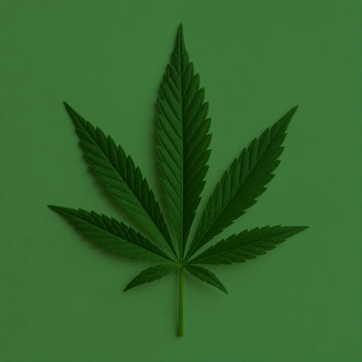 One marijuana leaf with a Bayer dithering treatment