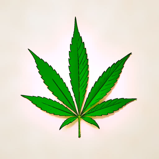 One weed leaf shown with a comic illustration effect