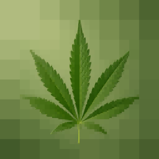 A cannabis leaf with a quadtree geometric effect