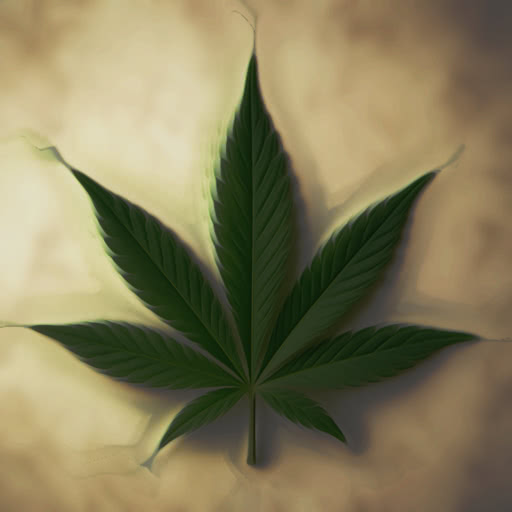 Cannabis leaf with a dream smoothing effect
