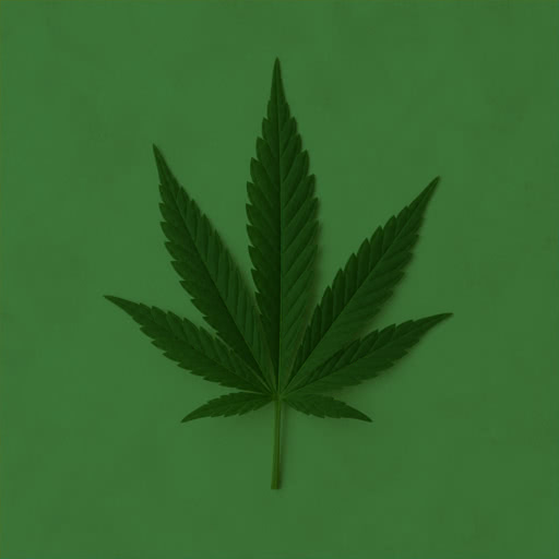 Cannabis leaf transformed using a Bayer dithering treatment