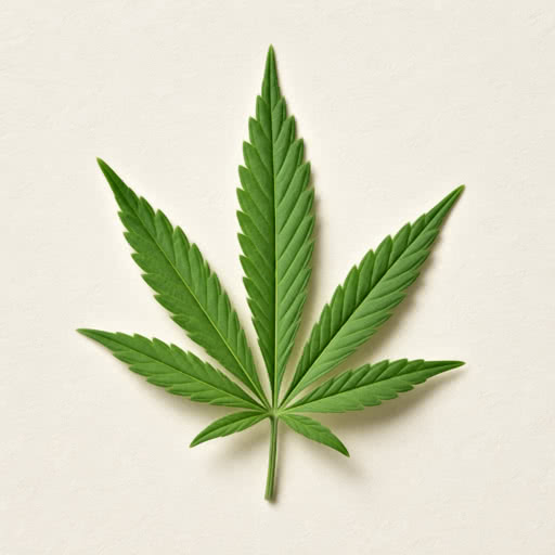 A weed leaf presented in a luminous highlight effect