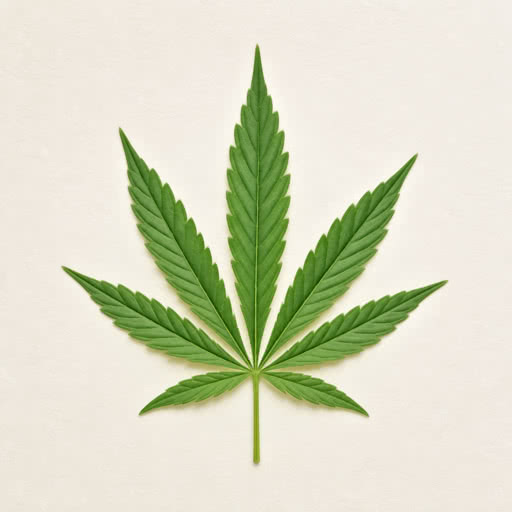 Weed leaf rendered with a highlight bloom effect