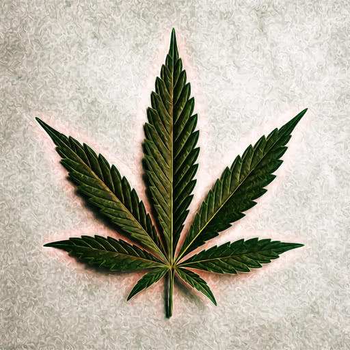 A marijuana leaf shown with a stylized graphic novel rendering