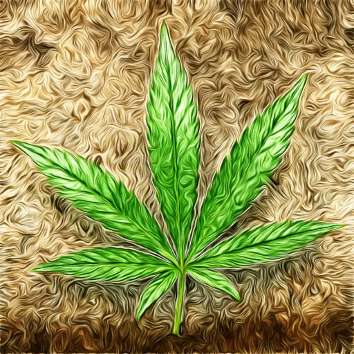 Weed leaf featuring a daubed paint treatment