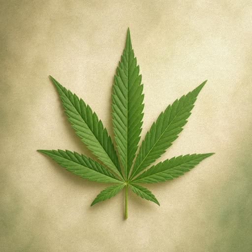 Weed leaf with a stylized paper texture