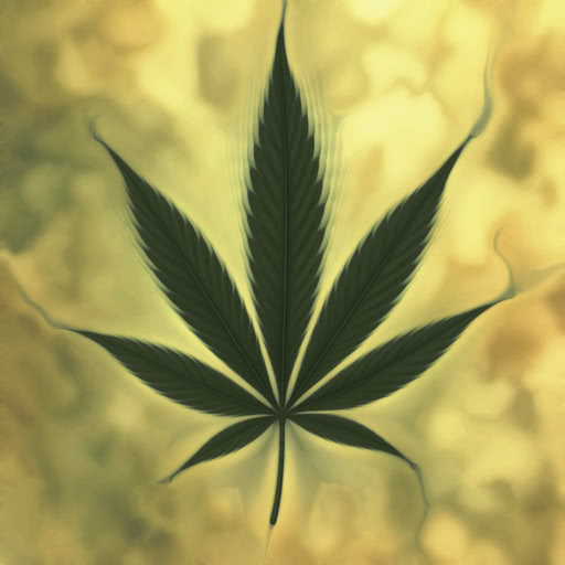 One weed leaf shown with a smoothed dream-style rendering