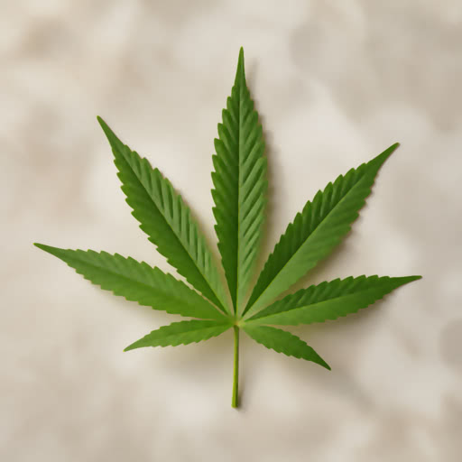 Cannabis leaf featuring a high-definition abstract effect