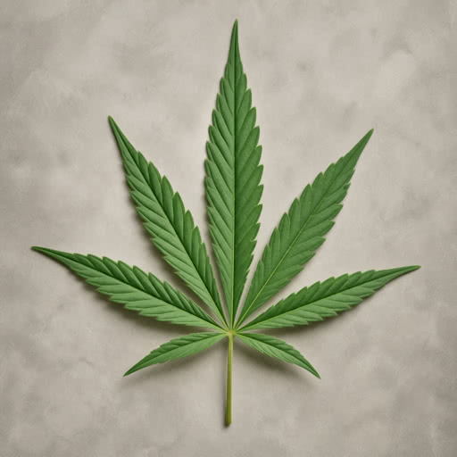 One weed leaf shown with a bright bloom rendering