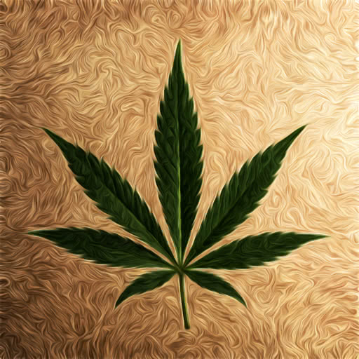 A weed leaf rendered with a paint daub effect