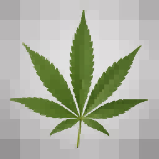 One cannabis leaf with a quadtree geometric effect