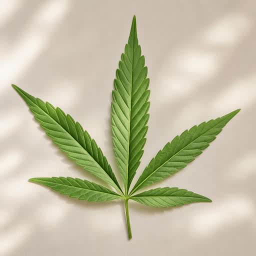 Cannabis leaf transformed using a bright bloom rendering