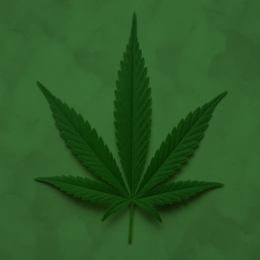 A leaf from a marijuana plant transformed using a patterned Bayer rendering